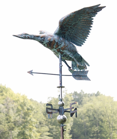 Flyng Duck Weathervane - Copper Patina - Click to enlarge