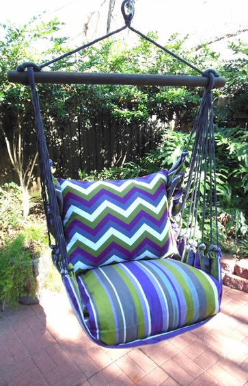 Folsom Stripe Chevron Hammock Chair Swing Set - Click to enlarge