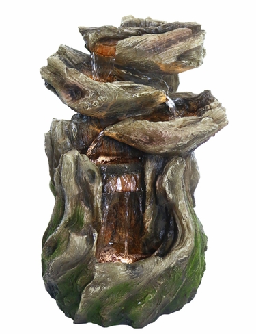 Forest Tree Falls Fountain w/LED Lights - Click to enlarge