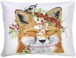 Fox w/Bird and Berries Outdoor Pillow