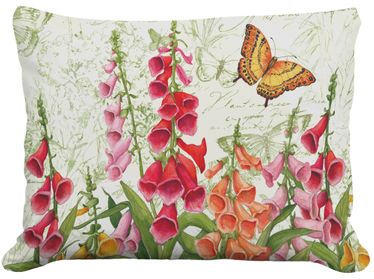 Foxgloves and Buttterfly Outdoor Pillow - Click to enlarge
