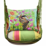 Fresh Lime Blue Birds with Watering Can Hammock Chair Swing Set