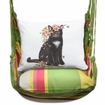 Fresh Lime Cat w/ Cherry Blossoms Hammock Chair Swing Set