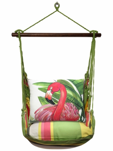 Fresh Lime Flamingo Pink Hammock Chair Swing Set - Click to enlarge
