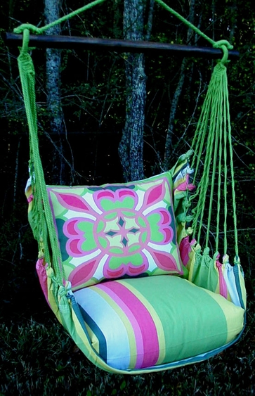 Fresh Lime Geo 3 Hammock Chair Swing Set - Click to enlarge