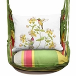 Fresh Lime Hummingbird with Honeysuckle Hammock Chair Swing Set
