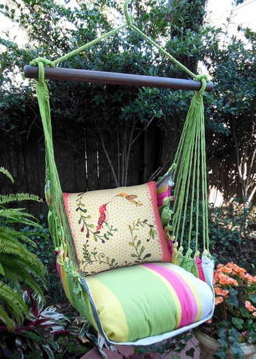 Fresh Lime Hummingbirds Hammock Chair Swing Set - Click to enlarge