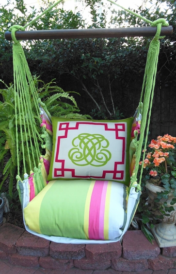 Fresh Lime Monogram Hammock Chair Swing Set - Click to enlarge