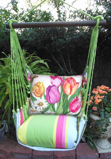 Fresh Lime Spring Bouquet Hammock Chair Swing Set - Click to enlarge