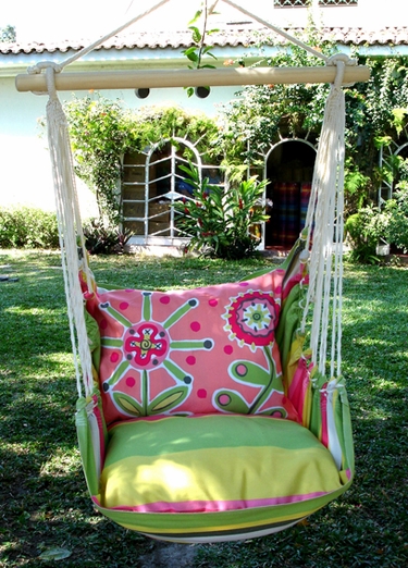Fresh Lime Wild Flower Hammock Chair Swing Set - Click to enlarge