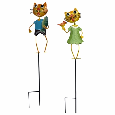 Friendly Cats Garden Stakes (Set of 2) - Click to enlarge