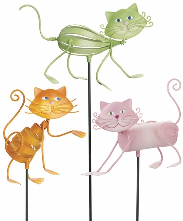 Frisky Cat Garden Stakes (Set of 3) - Click to enlarge