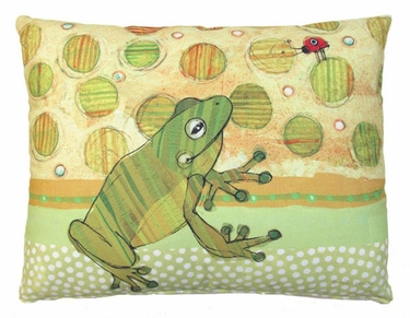 Frog and Ladybug Outdoor Pillow - Click to enlarge