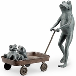 Frog Family Wagon Planter