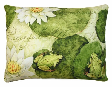 Frogs on Lily Pads Outdoor Pillow - Click to enlarge