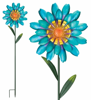 Funky Blue Flower Garden Stakes (Set of 2) - Click to enlarge