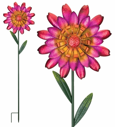 Funky Red Flower Garden Stakes (Set of 2) - Click to enlarge