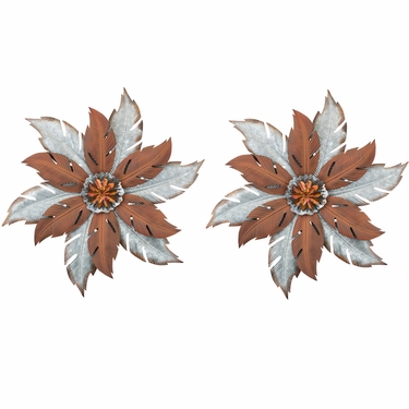 Galvananized Flower Wall Decor (Set of 2) - Click to enlarge