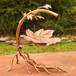 Galvanized Maple Leaf Birdbath - Copper Finish Galvanized Maple Leaf Birdbath - Copper Finish