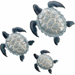 Galvanized Sea Turtle Wall Decor (Set of 3)