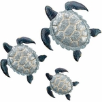 Galvanized Sea Turtle Wall Decor (Set of 3)
