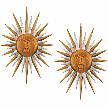 Galvanized Sun Wall Decor (Set of 2) - Click to enlarge