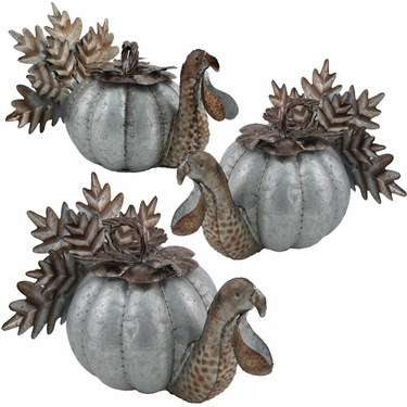 Galvanized Turkey Pumpkins (Set of 3) - Click to enlarge