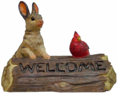 Garden Bunny & Cardinal Welcome - Click to enlarge