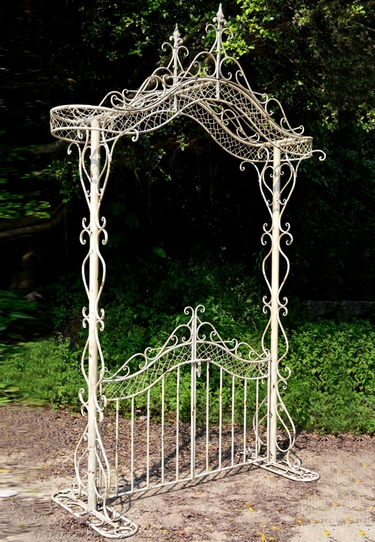 Garden Gate w/Arch - Antique White - Click to enlarge