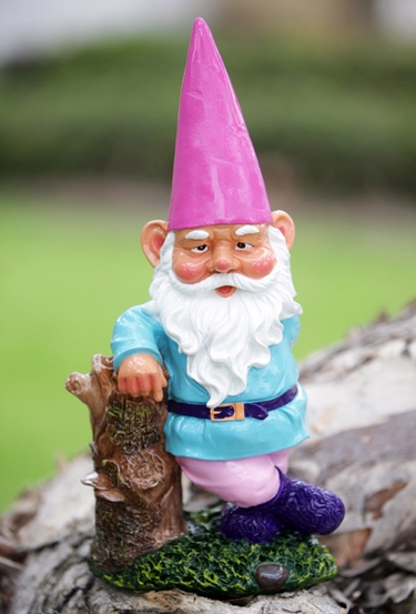 Garden Gnome Hipster - Pink Hat - Click to enlarge