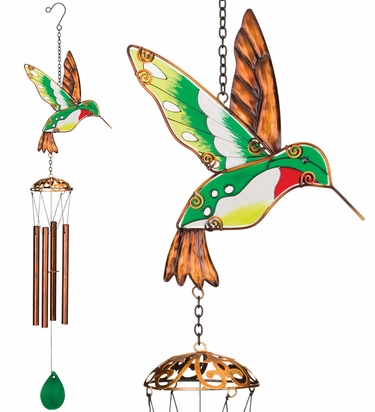 Garden Hummingbird Wind Chimes (Set of 2) - Click to enlarge