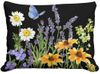 Garden Meadow I (on Black) Outdoor Pillow