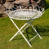 Victorian Style Iron Garden Table - Antique White
