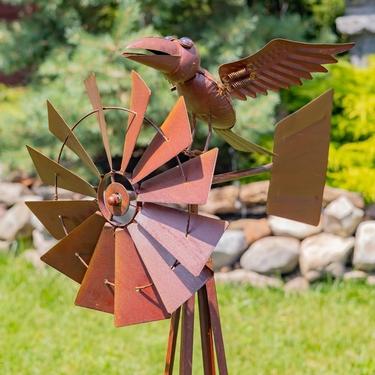 Garden Windmill Iron Crow - Click to enlarge