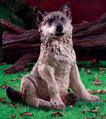 Wolf Pup Garden Statue - Click to enlarge