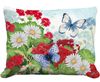 Geranium & Daisy Butterflies Outdoor Pillow