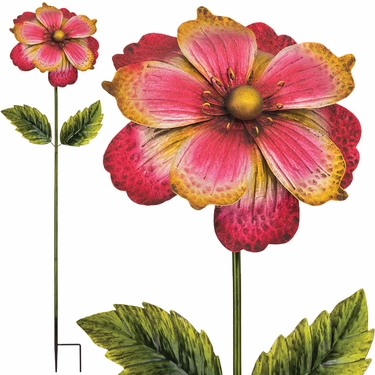 Giant Flower Stake - Pink/Gold (Set of 2) - Click to enlarge