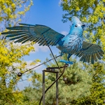 Giant Flying Blue Jay Iron Rocking Stake