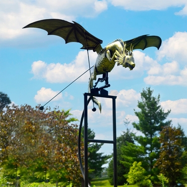 Giant Gold Dragon Rocker Stake - Click to enlarge