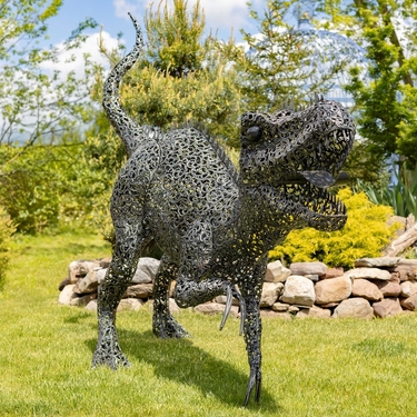 Giant Metal Tyrannosaurus Rex Garden Statue - Click to enlarge