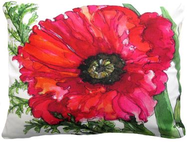 Giant Poppy Outdoor Pillow - Click to enlarge