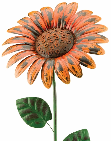 Giant Rustic Orange Daisy Stake (Set of 2) - Click to enlarge