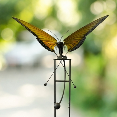 Giant Yellow Butterfly Rocker Stake - Click to enlarge