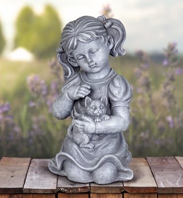 Girl with Kitten Statue - Click to enlarge