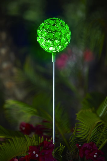 Glam Ball Powered Garden Stake - Green - Click to enlarge
