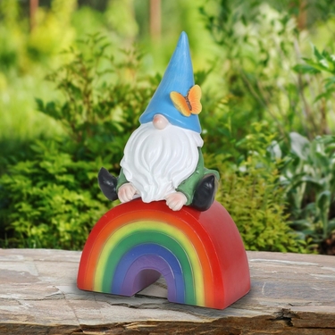 Gnome on Solar Rainbow Statue - Click to enlarge