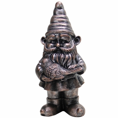 Gnome w/Bird - Gilver Finish - Click to enlarge