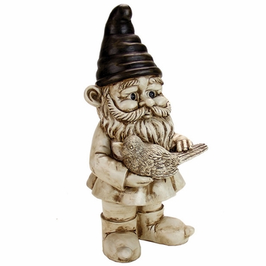 Gnome w/Bird - White Wash - Click to enlarge