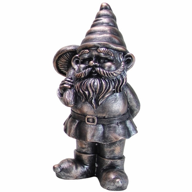 Gnome w/Mushroom - Gilver Finish - Click to enlarge