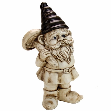 Gnome w/Mushroom - White Wash - Click to enlarge